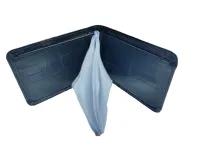 Ref: 9101 - Carteira de Couro Sem Fecho. Cor Preta - Foto 5