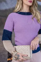 Blusa tricot com manga listrada GM 798 Tam M - Foto 3