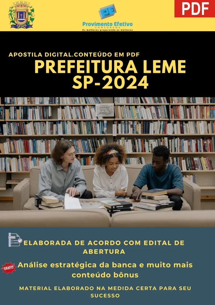 Apostila Pref. Leme SP Analista Gestão Municipal 2024 Imagem
