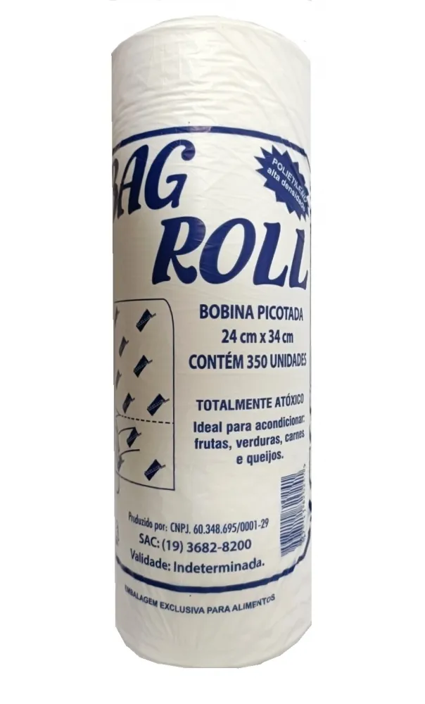 Bobina Picotada Reforçada 24X34 cm Bag Roll c/ 350 sacos