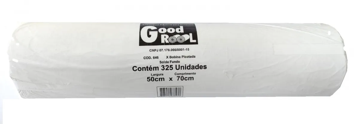 Bobina Picotada Reforçada 50X70 cm  Good Rool c/ 325 sacos