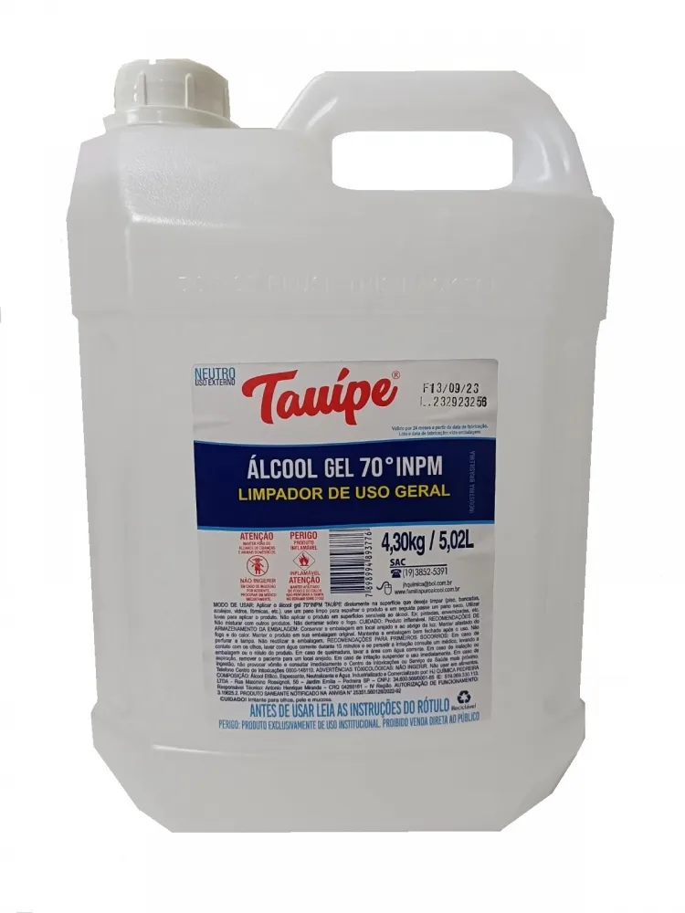 Galão Álcool Gel 70 INPM Tauipe 5,02L