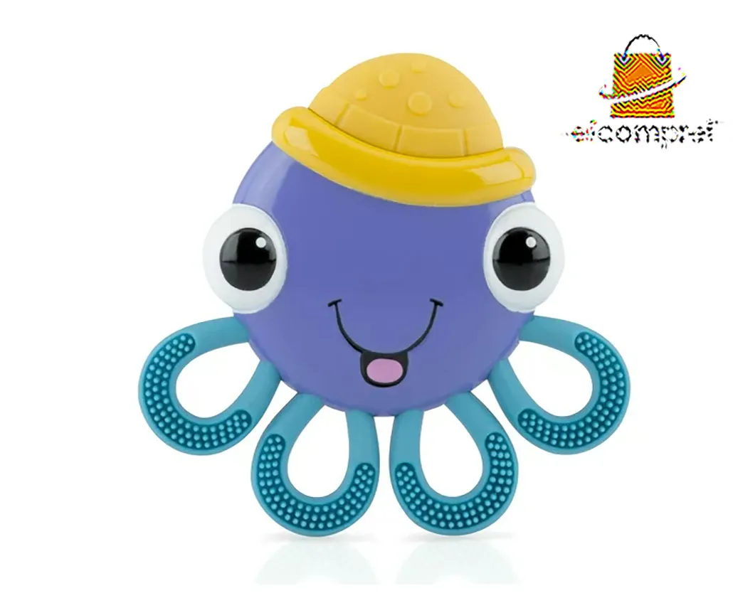 Mordedor Nûby Vibe-eez 3m+ Octopus Vibra Suavemente Gengiva EUA