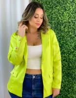 Blazer Acetinado Predilect's Verde Lima - Foto 3