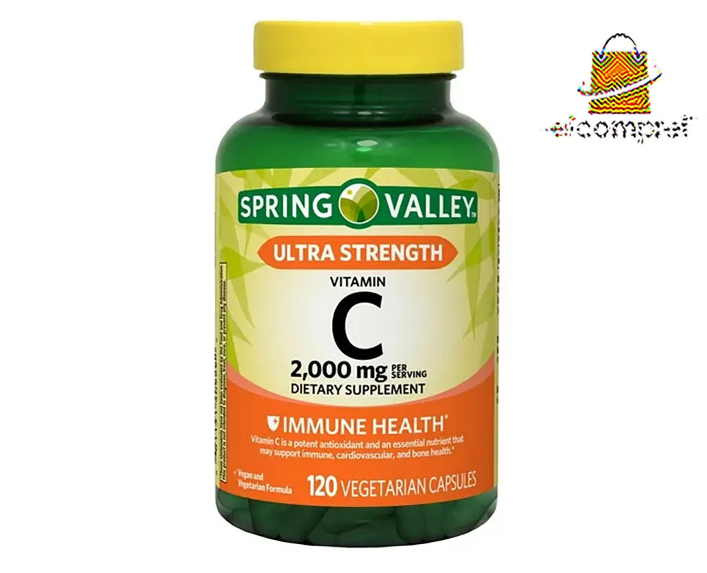 Vitamina C Spring Valley 2000MG Ultra Strength C/120 caps EUA Imagem