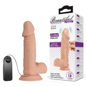 Pênis Realístico com Vibração 19 x 4,2cm Beautiful ZEBULON - BW-008108ZR