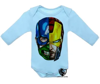 Body Bebê Infantil vingadores hulk thor capitão - Foto 2