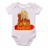 Body Bebê Infantil Capitã Marvel heroi feminina - Foto 2