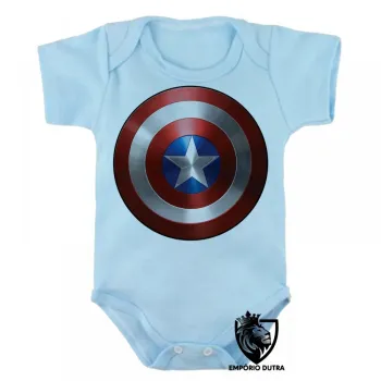 Body Bebê Infantil capitao america escudo marvel - Foto 2
