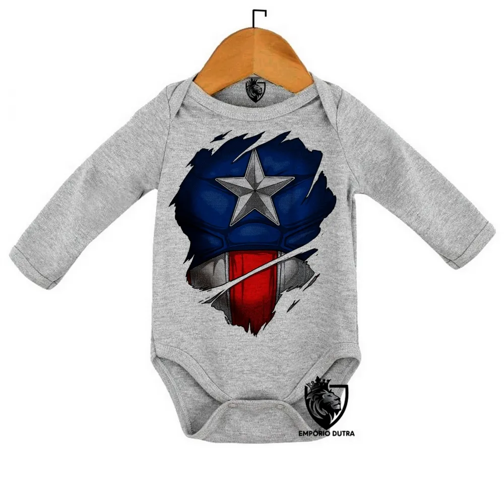 Body Bebê Infantil Capitão america marvel disfarce Imagem