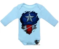 Body Bebê Infantil Capitão america marvel disfarce - Foto 2