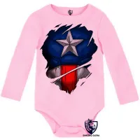 Body Bebê Infantil Capitão america marvel disfarce - Foto 4