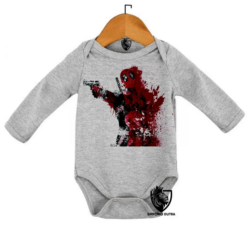 Body Bebê Infantil Deadpool super herói