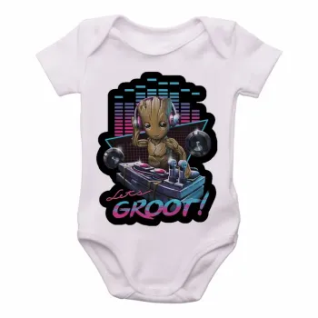 Body Bebê Infantil Groot lets musica dj marvel - Foto 2