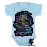 Body Bebê Infantil Groot lets musica dj marvel - Foto 3