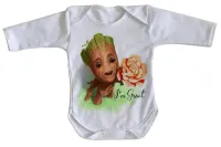 Body Bebê Infantil Guardiões da Galáxia Groot rosa - Foto 2