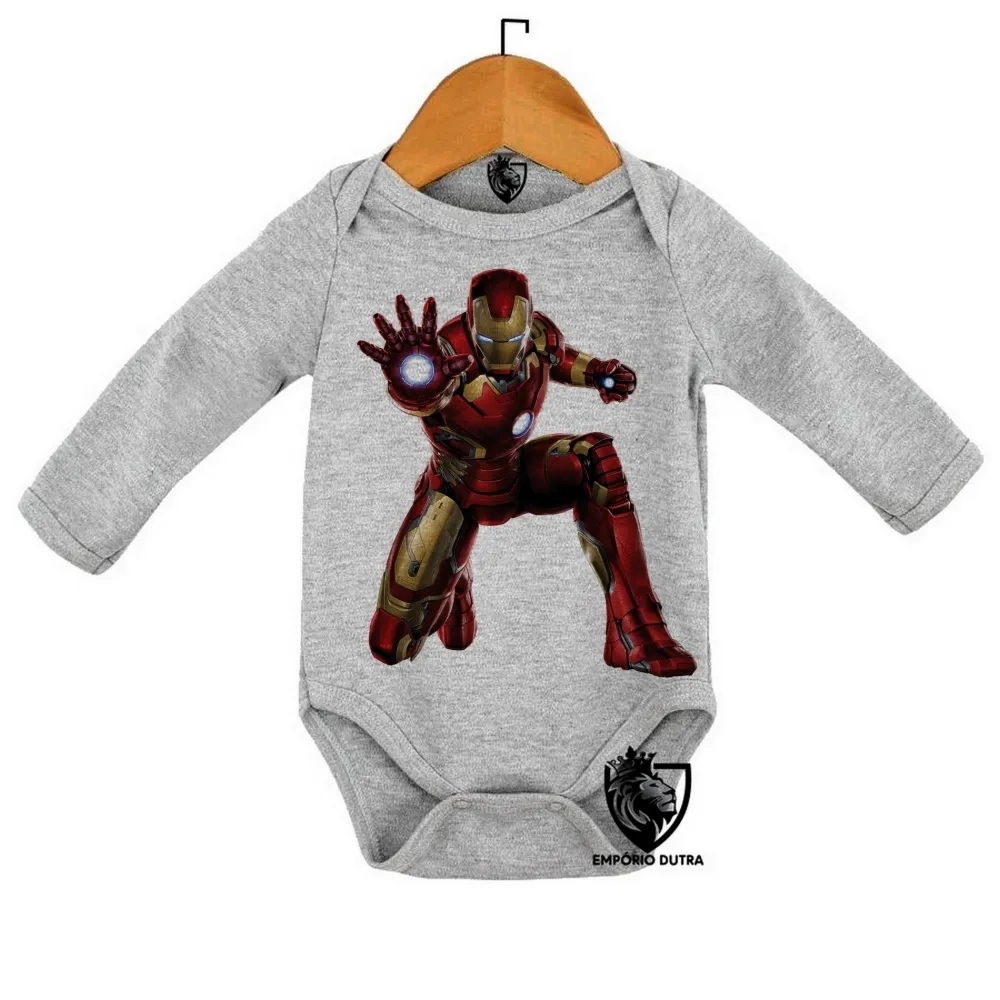 Body Bebê Infantil homem de ferro iron man heroi