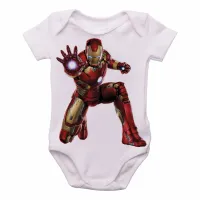 Body Bebê Infantil homem de ferro iron man heroi - Foto 2