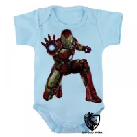 Body Bebê Infantil homem de ferro iron man heroi - Foto 3