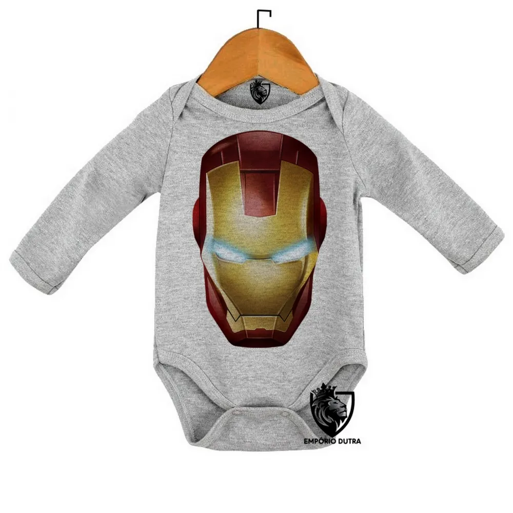 Body Bebê Infantil Homem ferro iron man capacete