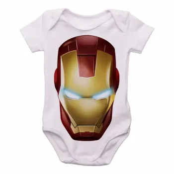Body Bebê Infantil Homem ferro iron man capacete - Foto 2