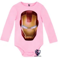 Body Bebê Infantil Homem ferro iron man capacete - Foto 4
