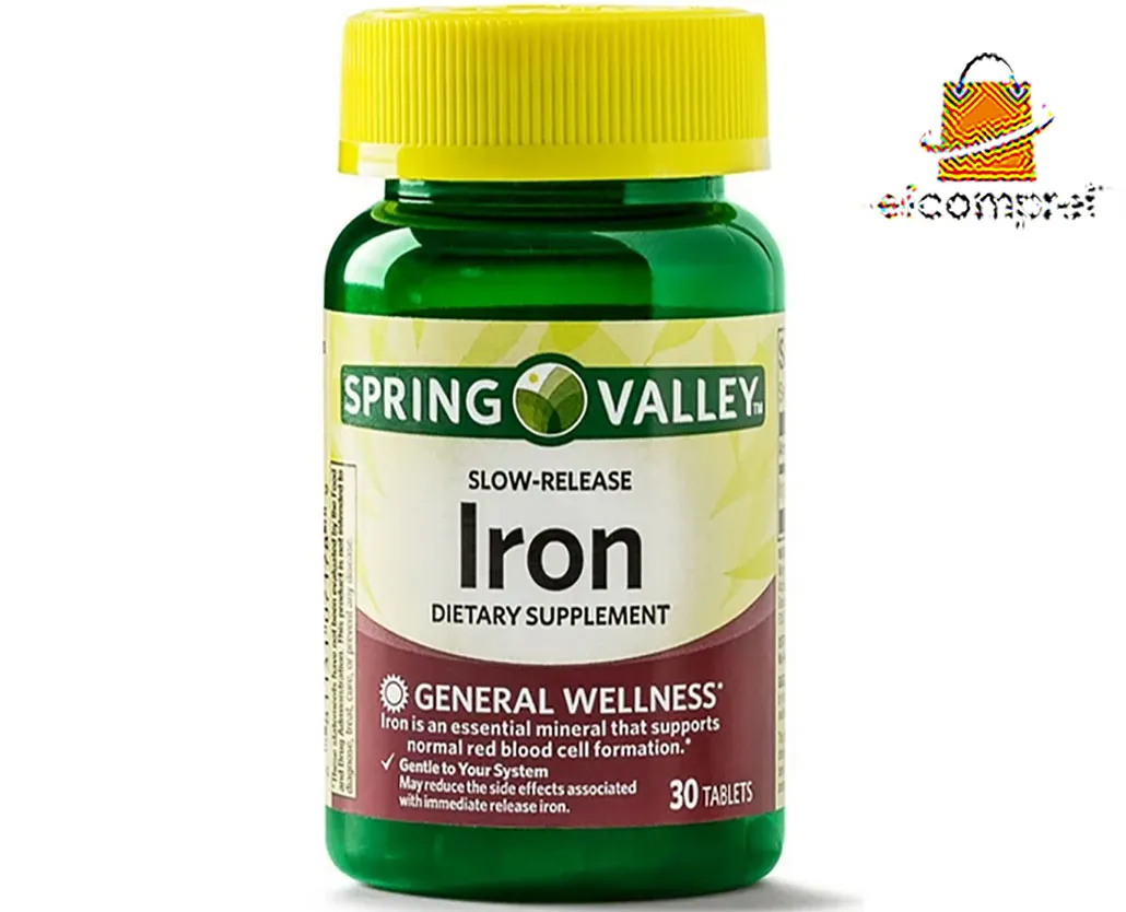 Iron Ferro 45mg Spring Valley® 30 Tablets Original Imagem