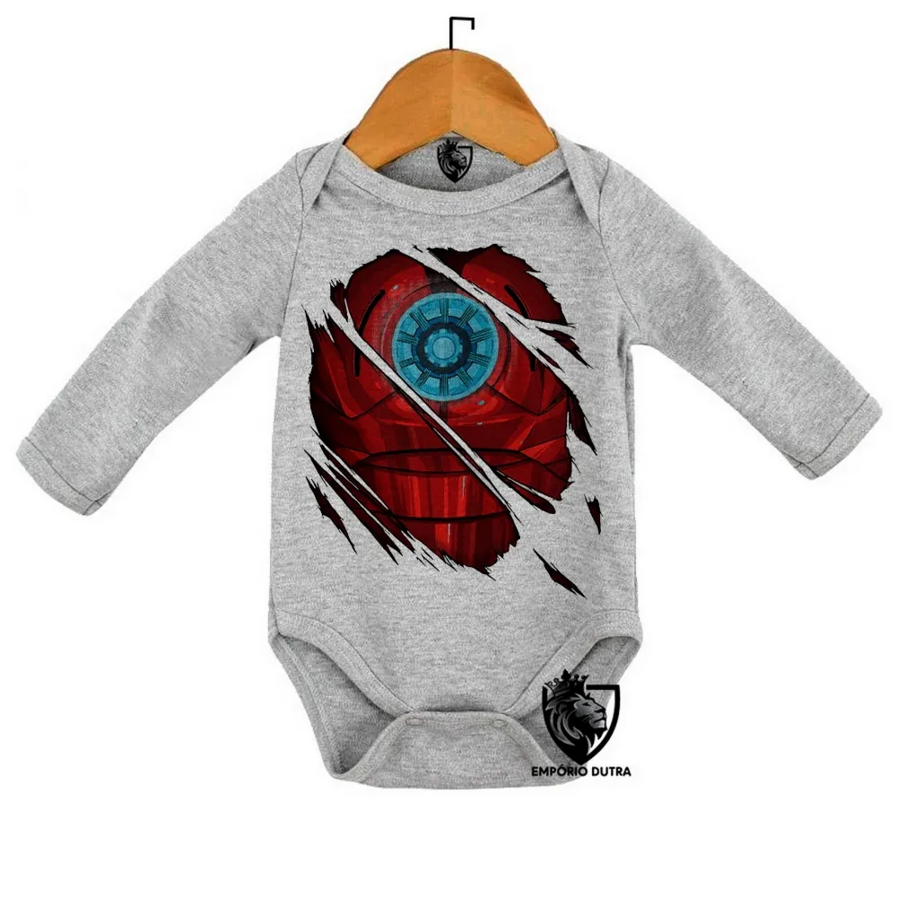 Body Bebê Infantil Homem ferro reator armadura