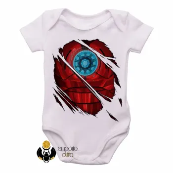 Body Bebê Infantil Homem ferro reator armadura - Foto 2
