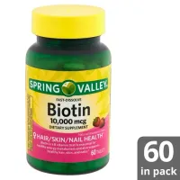 Biotina 10000mcg Spring Valley® Fast Dissolve sabor morango 60unid Eua - Foto 3