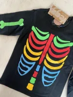 Pijama Fantasia - Esqueleto - Brilha no Escuro - Preto - Meia estação - Masculino - Foto 2