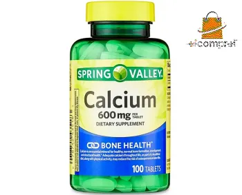 Cálcio 600 Mg+ Vitamina D3 20 Mcg Spring Valley 100 Tablets