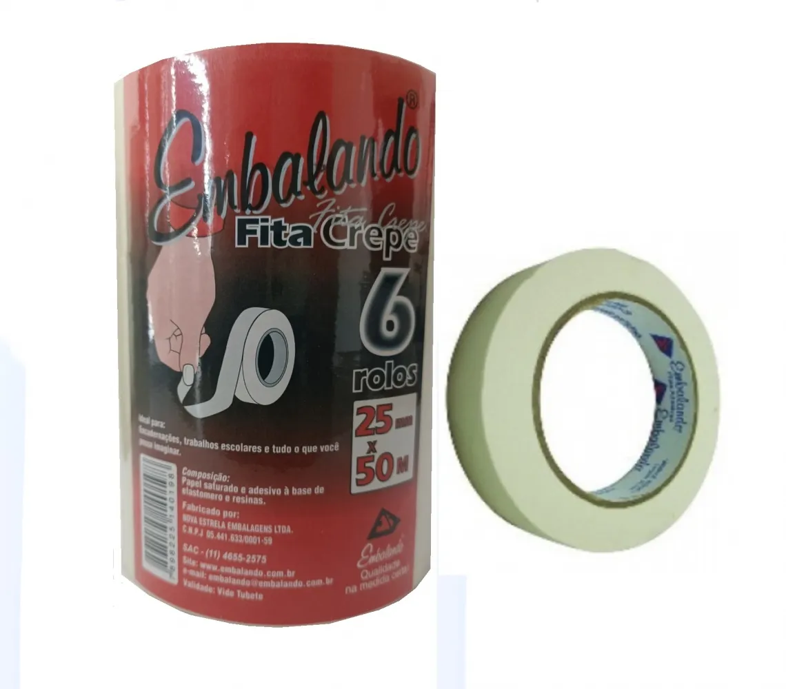 Fita Crepe 25X50 Embalando C/6