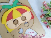 G1.594   Gabarito de Moldes em MDF Máscara Emília - Foto 2