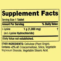 L-lysine 1000mg Spring Valley C/100 Tablets Eua - Foto 7