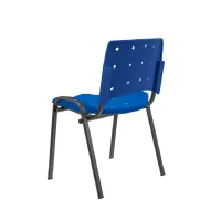 Cadeira Empilhável Ergoplax Cor Azul Estrutura Fixa 4 Pés em Aço Cor Preta - Foto 4