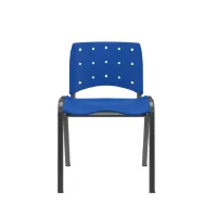 Cadeira Empilhável Ergoplax Cor Azul Estrutura Fixa em Aço Cor Preta - Foto 5