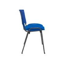 Cadeira Empilhável Ergoplax Cor Azul Estrutura Fixa 4 Pés em Aço Cor Preta - Foto 3