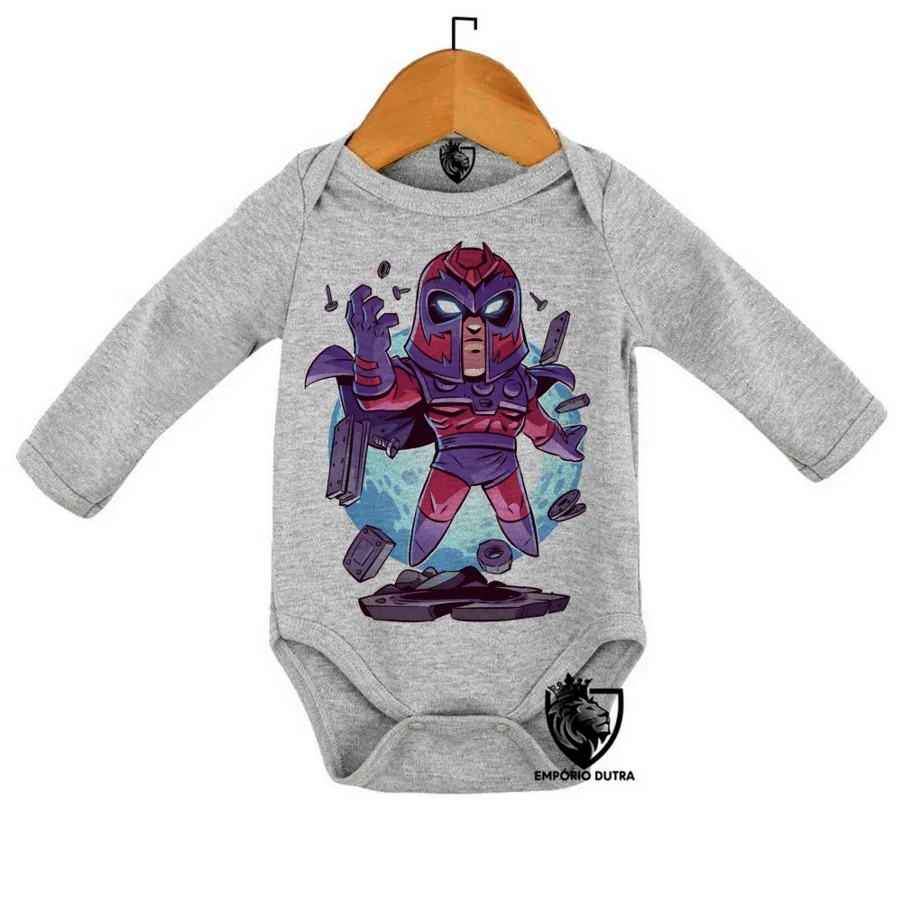 Body Bebê Infantil Magneto x men vilão marvel xavier