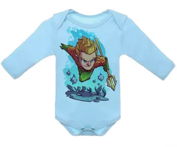 Body Bebê Infantil AQUAMEN liga justiça super herói - Foto 2