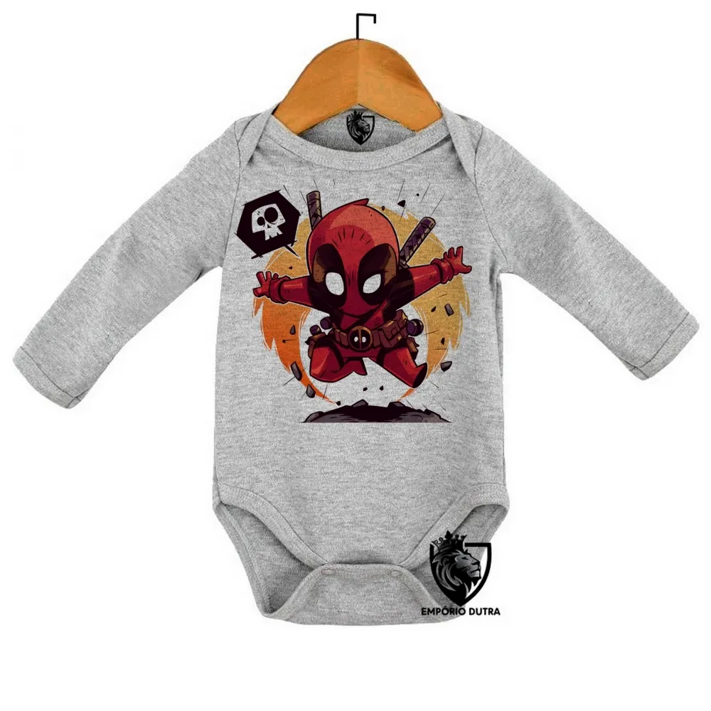 Body Bebê Infantil dead pool super herói marvel Imagem