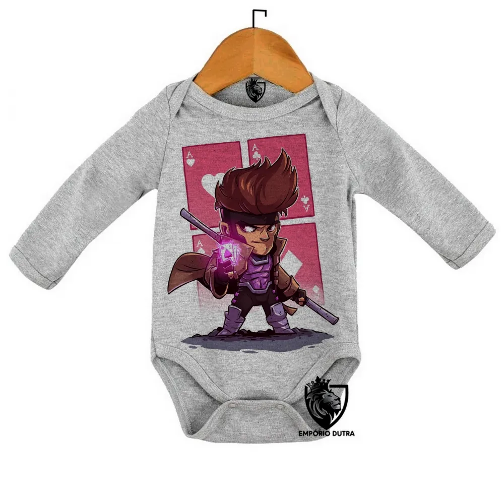 Body Bebê Infantil Gambit carta x men marvel