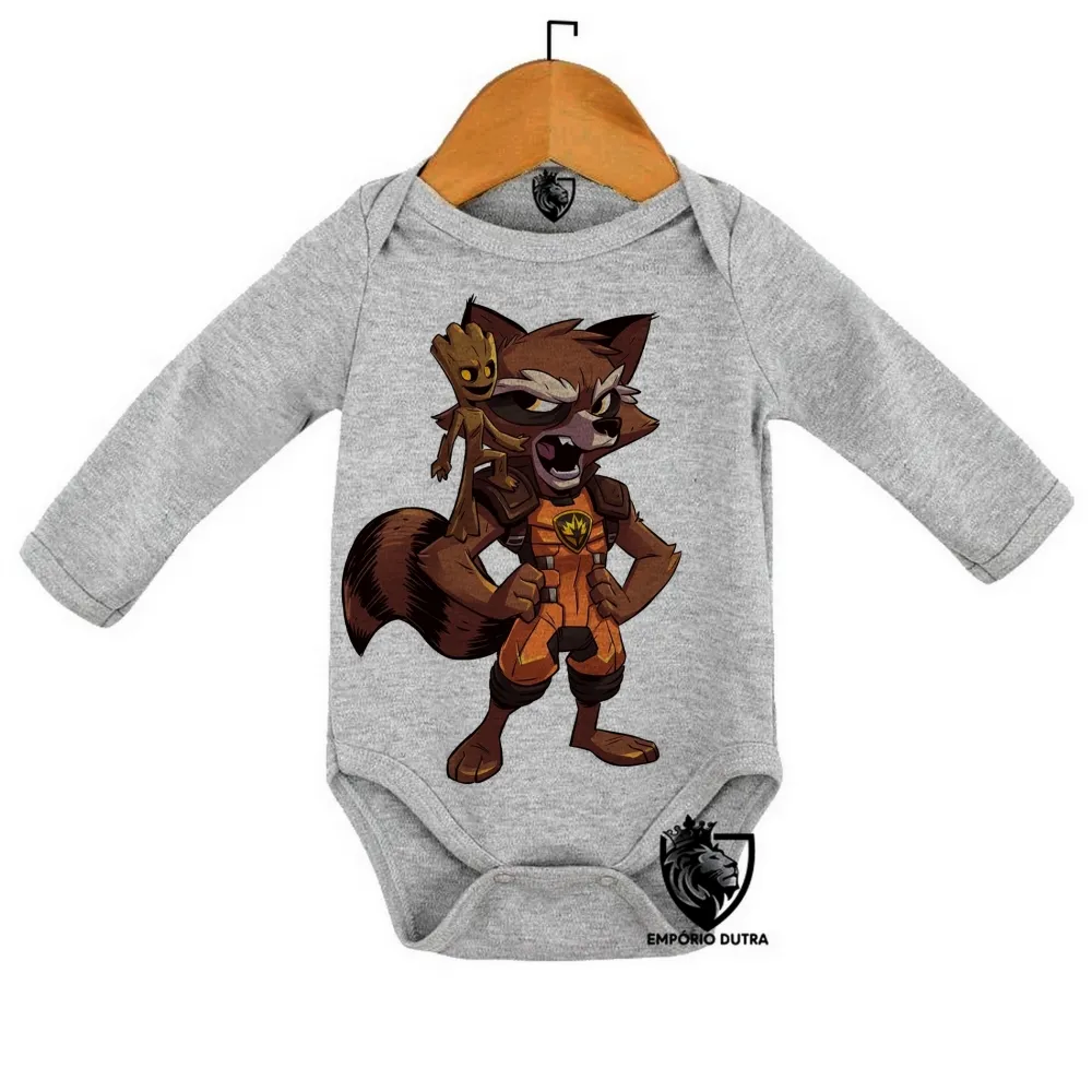 Body Bebê Infantil GROOT ROCKET marvel guardiões