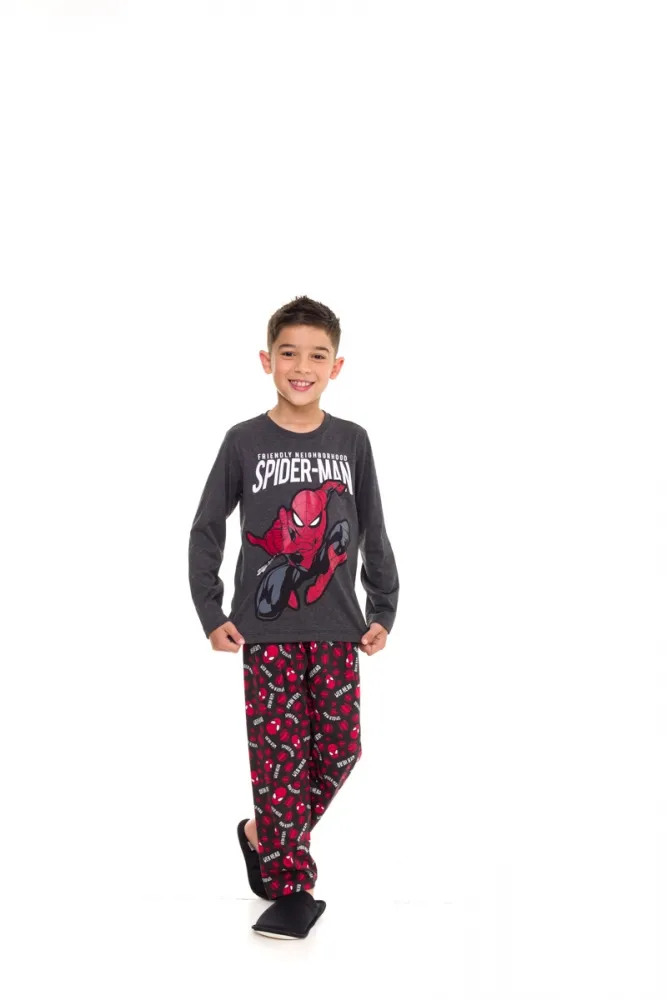 Pijama Homem Aranha - Preto - Meia Estação