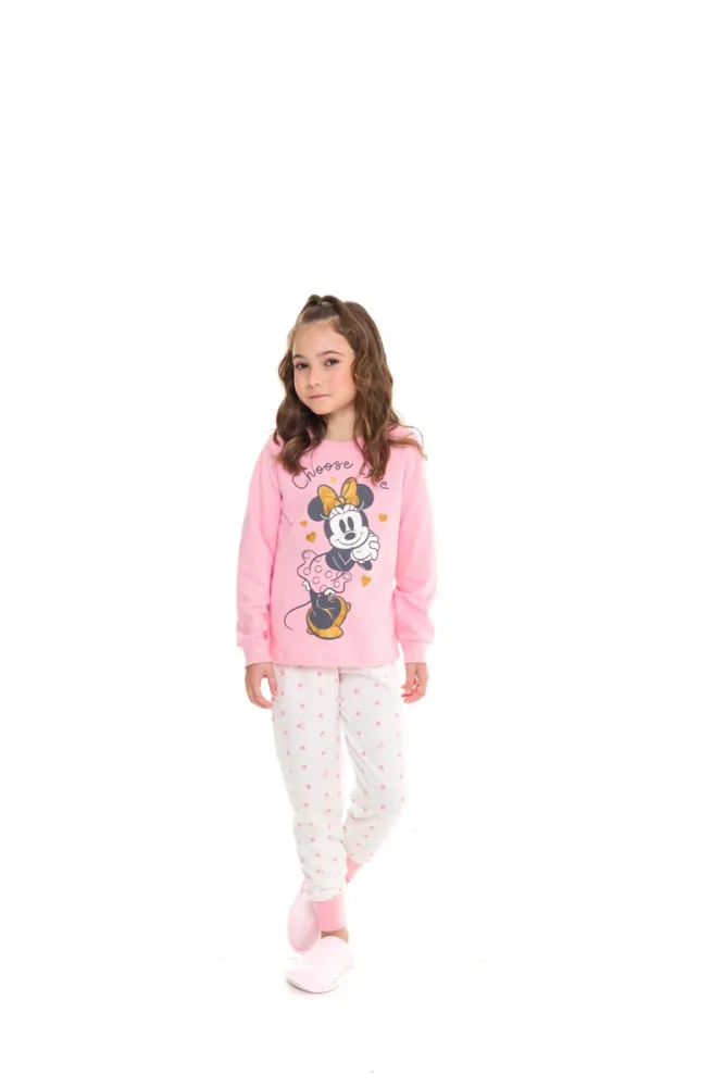 Pijama Minnie Mouse - Rosa - Moletinho