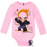 Body Bebê Infantil Motoqueiro Fantasma moto harley - Foto 3