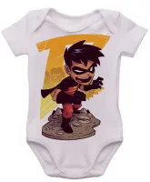 Body Bebê Infantil Robin Batman Jovens Titas - Foto 3