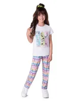 Pijama Canetinhas Acrilex - Manga curta com calça - Feminino - Branco  - Foto 2