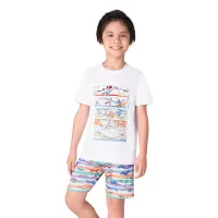 Pijama Canetinhas Acrilex - Verão - Masculino - Branco 
