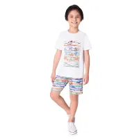 Pijama Canetinhas Acrilex - Verão - Masculino - Branco  - Foto 2